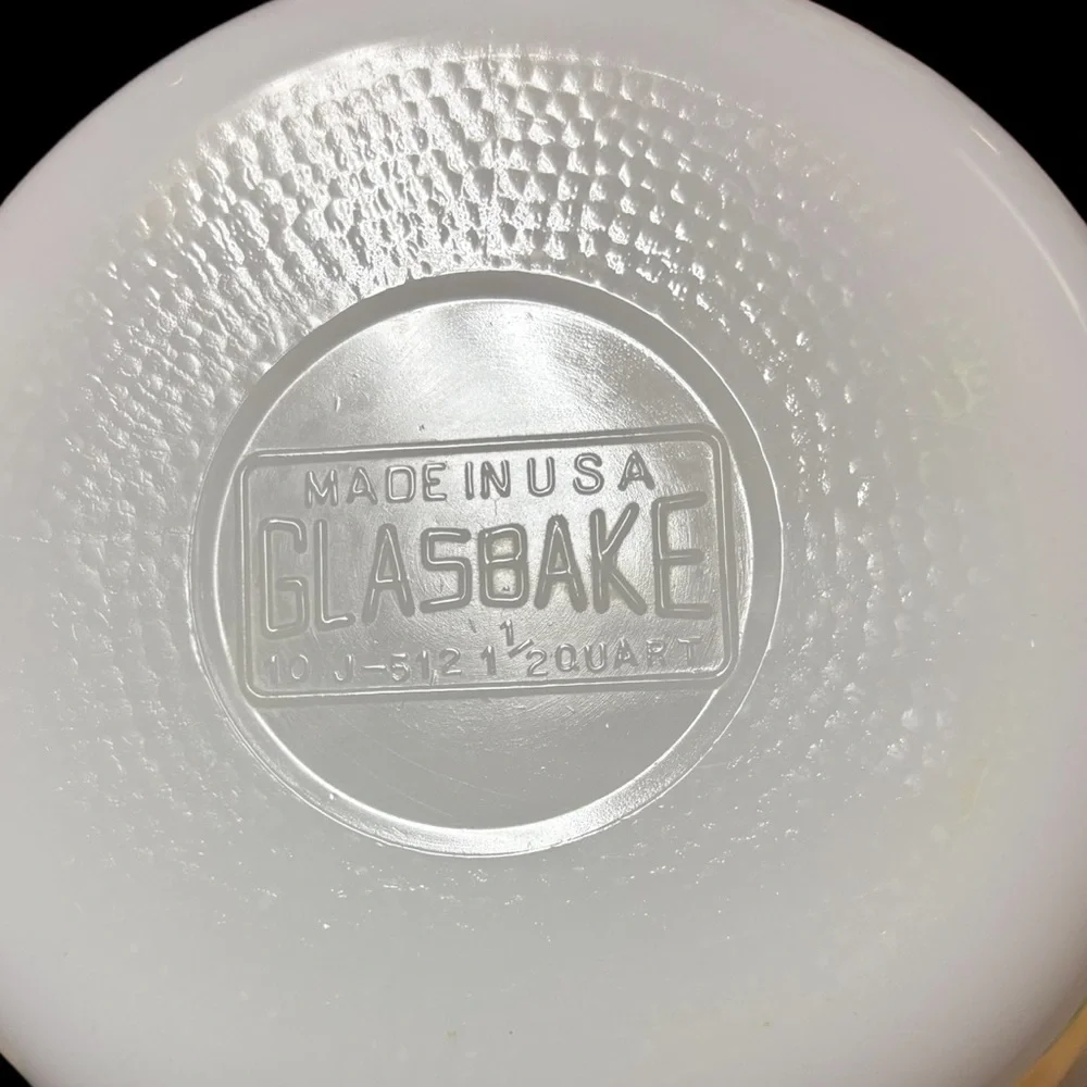 Glasbake milk glass